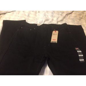 Levi's 505 Jeans Dark Black Wash Regular Fit Straight Cotton Size 38x30